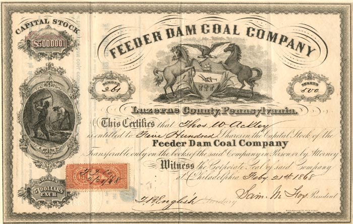 Feeder Dam Coal Co. - Stock Certificate